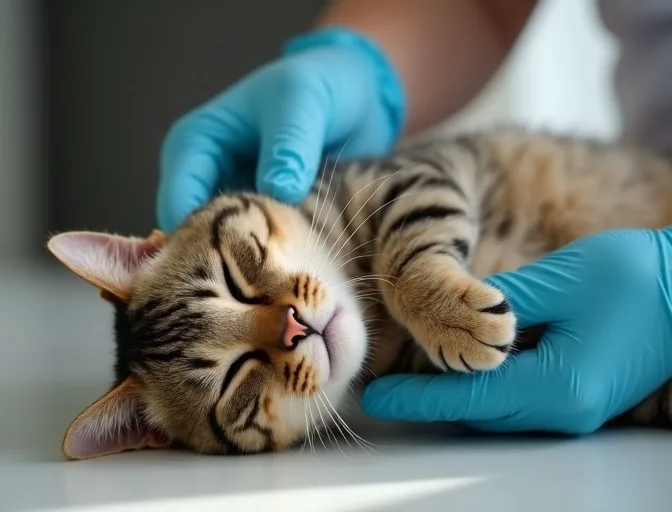 Specialist carefully handling a deceased cat with dignity in St Albans Park